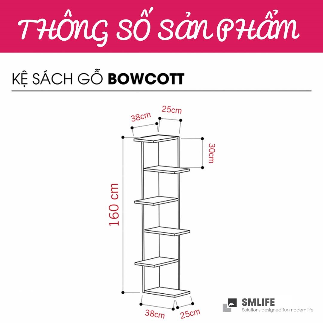 Kệ sách gỗ hiện đại SMLIFE Bowcott