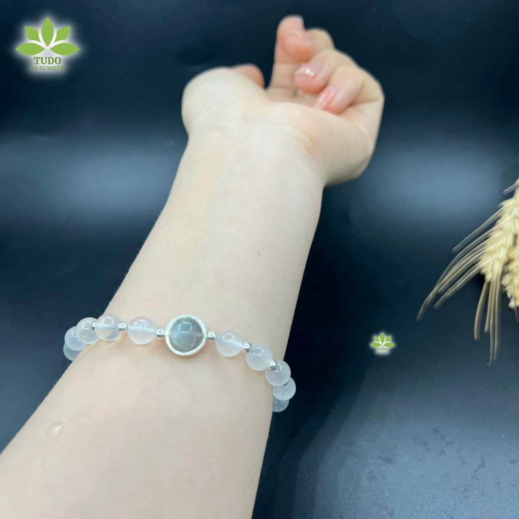 Vòng Tay Nữ Đẹp - Vòng Phong Thủy Mệnh Kim Thủy TUDO VCBMOON VCBXC AG925 Charm Mặt Trăng B27K710