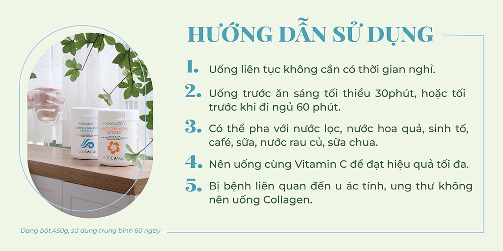 Bột Collagen Thủy phân Wild caught Marine collagen peptides CodeAge Giúp đẹp da 450g