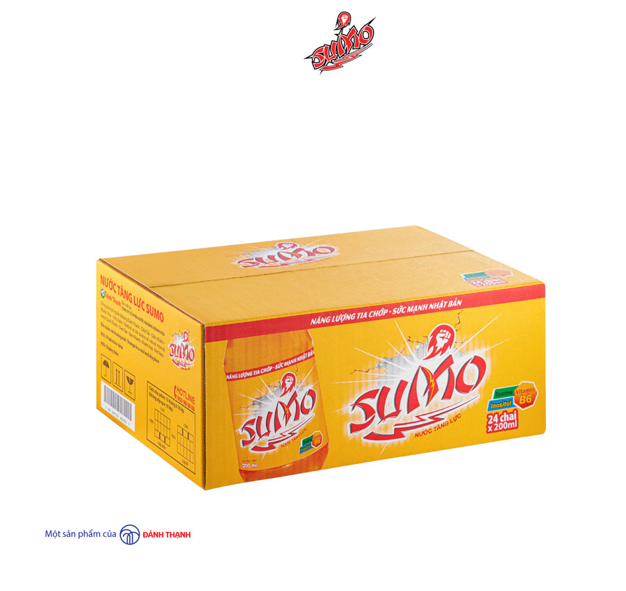 Lốc 6 chai Nước Khoáng Tăng Lực Sumo Nguyên Bản 200ml