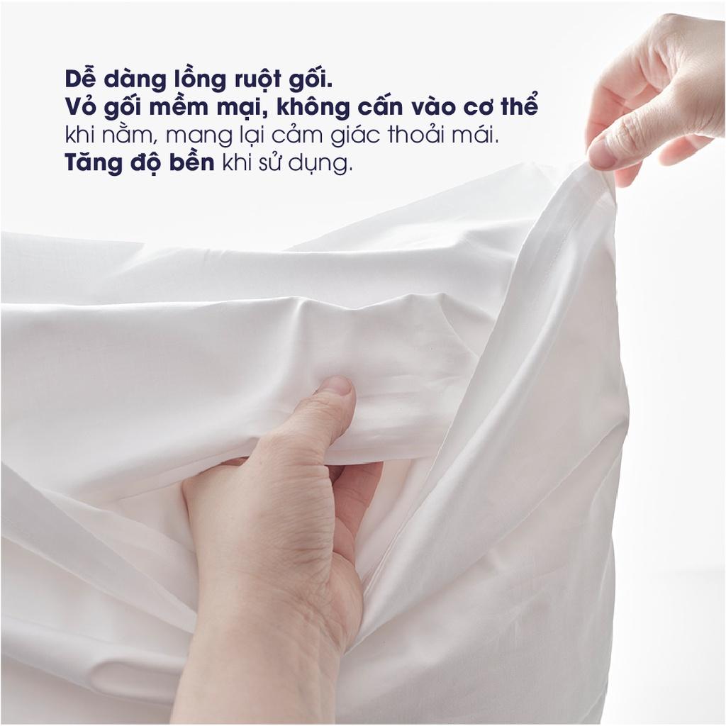 Vỏ gối Changmi Bedding Cotton Lụa màu trắng 50 x 70 cm