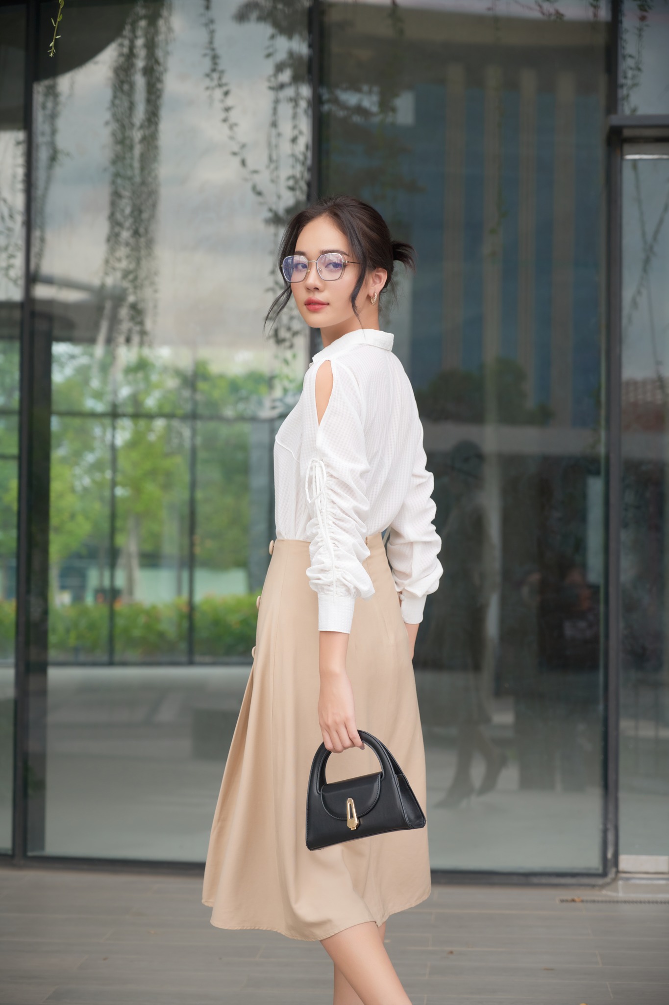 OLV - Áo sơ mi Ruched Sleeve Top