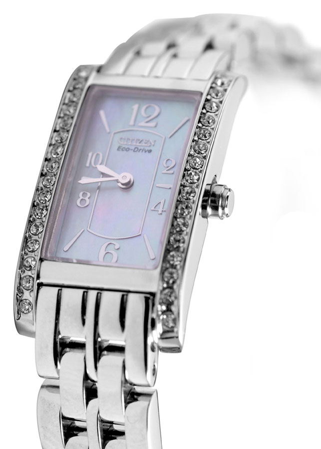 Đồng Hồ Nữ Citizen Đính Đá Swarovski Dây Thép Không Gỉ EG2025-75X - Mặt Xà Cừ