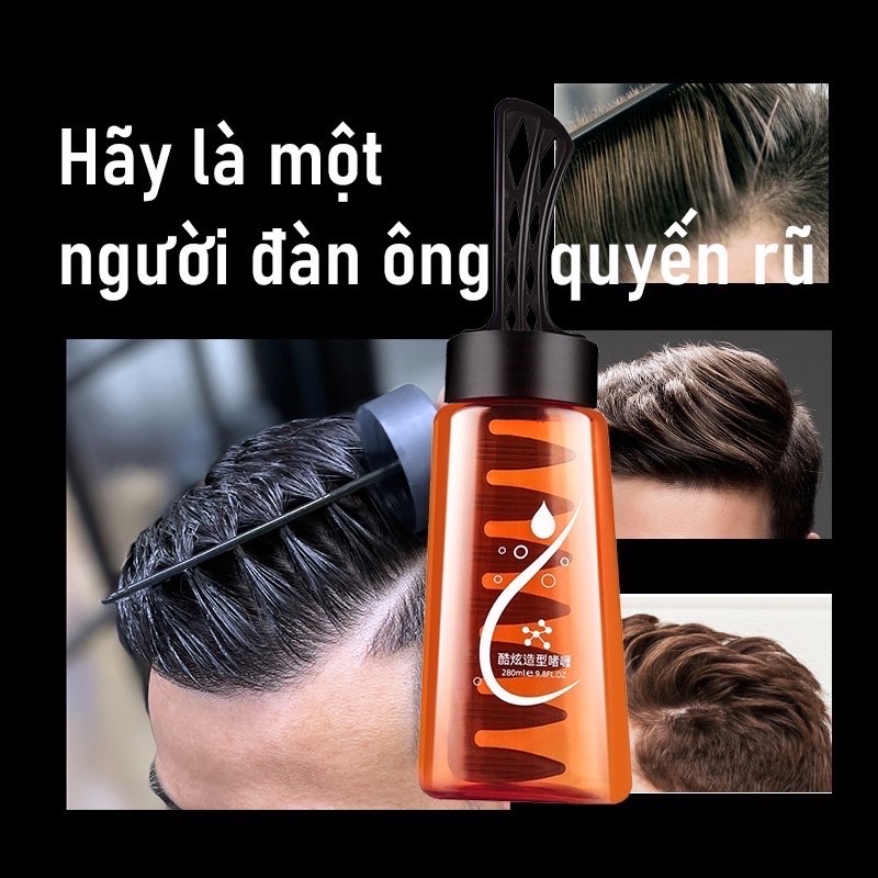 Chai vuốt tóc cho nam cao cấp ,chai lớn 260ml 2 trong 1 kèm lược ,tạo kiểu ,tạo nếp giữ tóc 24 giờ tiện dụng