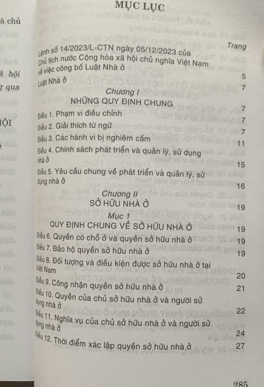 Luật nhà ở (số 27/2023/QH15, có hiệu lực ngày 1.1.2025)