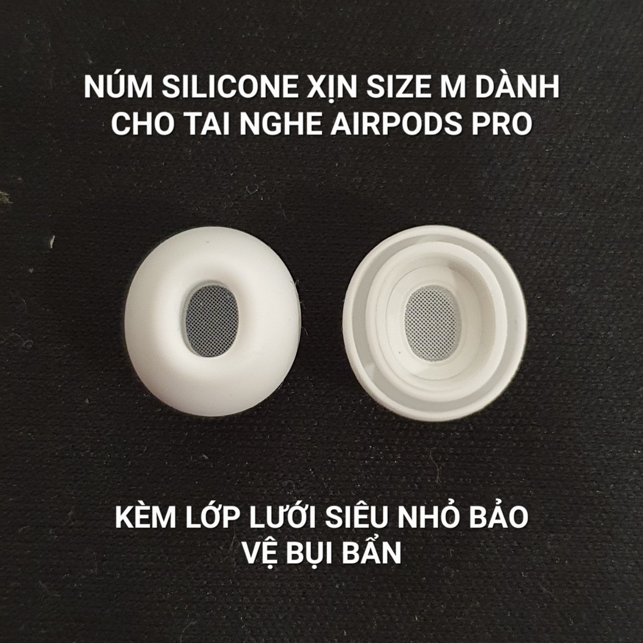 Bộ Núm Silicone Thay Thế Dành Cho Tai Nghe Airpods Pro Size M Chuẩn