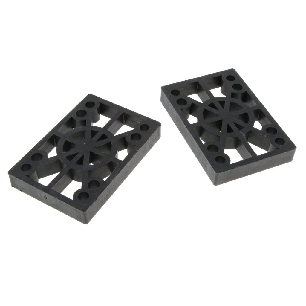 2 Pcs Skateboard Riser Pads Longboard Rise Pads, Soft Longboard Shockpads, 12mm, Black