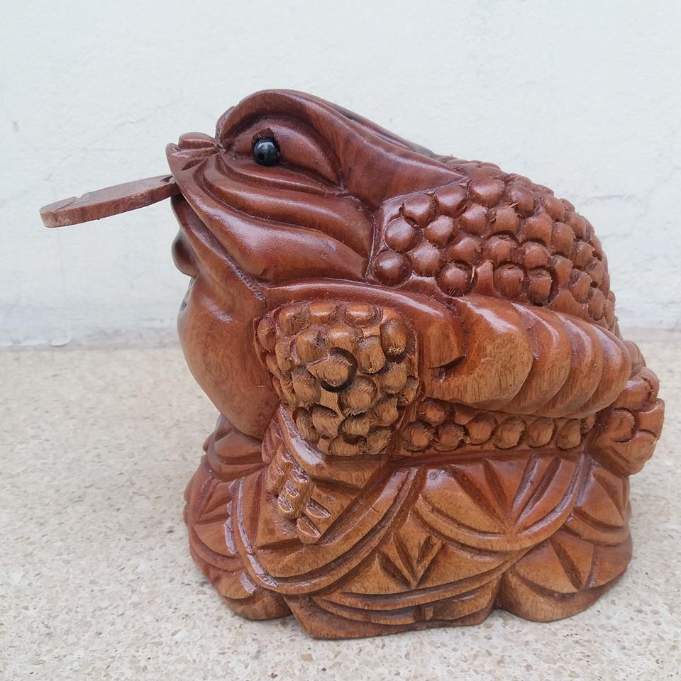 Tượng cóc thiền thừ gỗ xá xị cao 18cmx18cmx19cm