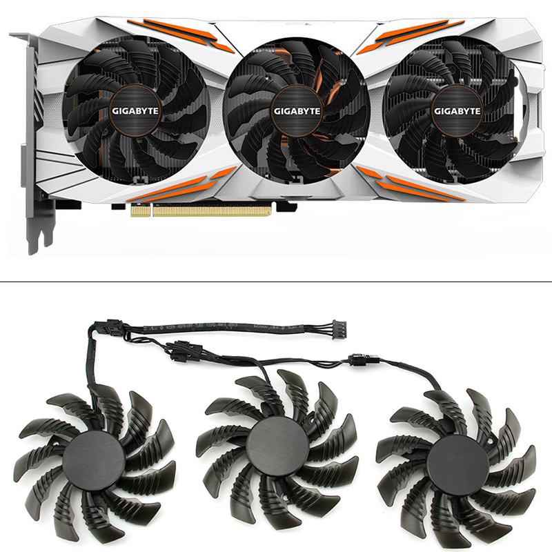 NEW 3PCS 75MM 4PIN PLD08010S12HH GTX1080 Cooling Fan For GIGABYTE GTX 1080 1070 Ti G1 Gaming 1060 G1 ROCK Graphics