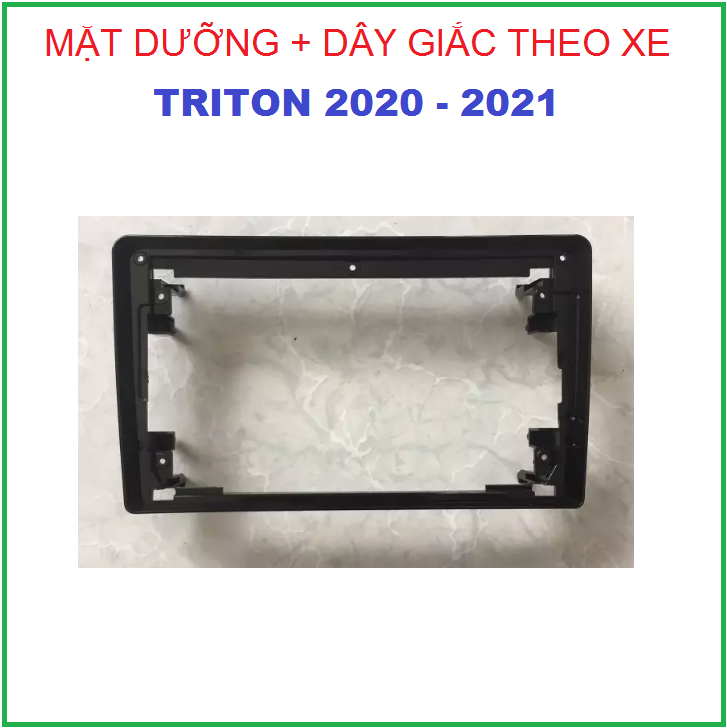 Mặt dưỡng lắp màn 9inch cho xe TRI-TON đời 2020-2021 kèm dây giắc theo xe, khung dưỡng gắn taplo, mặt nạ dưỡng cho xe TRI.TON