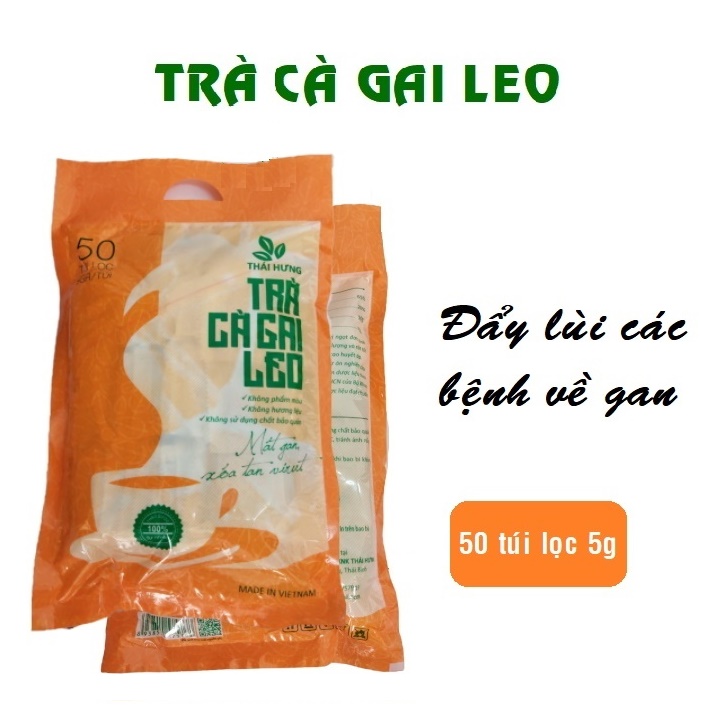 Trà Cà gai leo Thái Hưng  Thải độc gan, mát gan, giải rượu - Bịch 50 túi lọc 5g