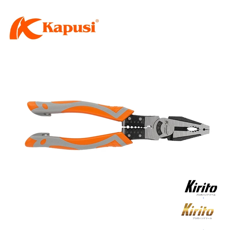 Kìm điện đa năng 8.5inch 215mm KAPUSI Japan, thép CR-V độ cứng cao lưỡi kìm sắc bén K8070