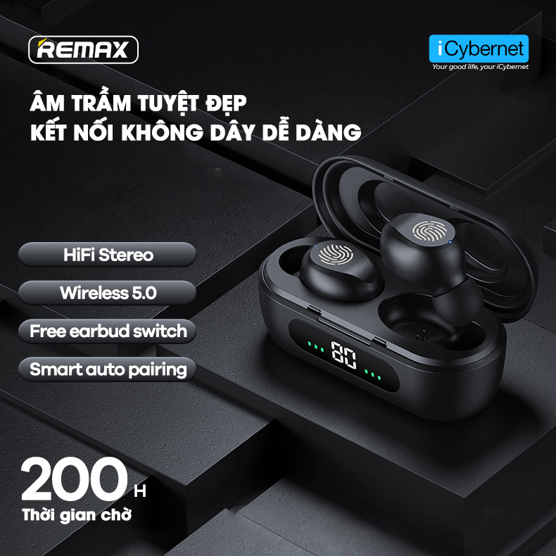 Tai nghe Bluetooth 5.0 True Wireless Remax TWS41 - Hàng chính hãng