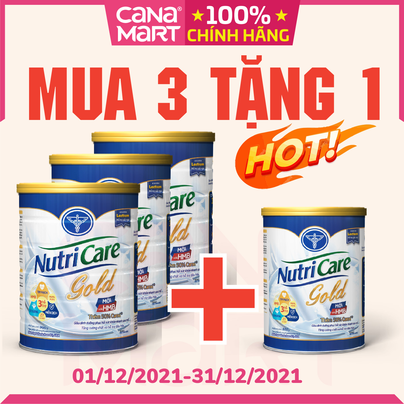 Sữa bột Nutricare Gold bổ sung dinh dưỡng cho người lớn tuổi, người suy nhược cơ thể (850g)