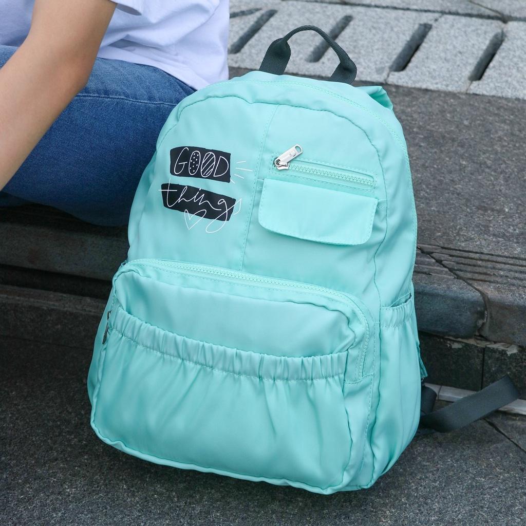 Balo học sinh thời trang, chất dù cao cấp, màu pastel - BOM