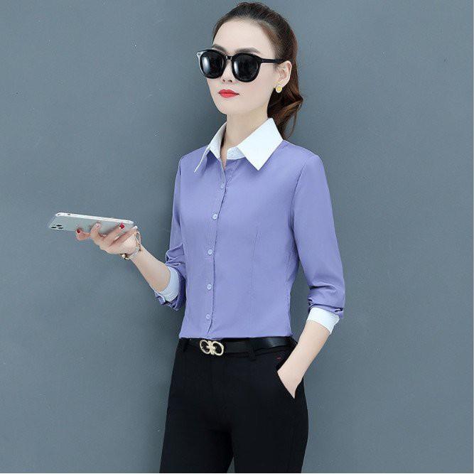 Áo sơ mi nữu công sở phối màu s16
