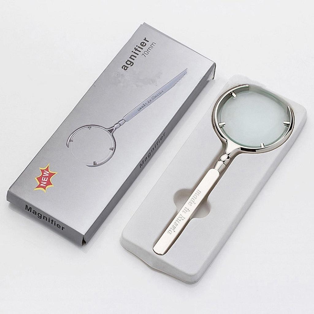 Kính Lúp Magnifier Nga 60mm | Zoom 8x, Gọng inox 304 siêu bền đẹp vàng bóng sang trọng -VT0925