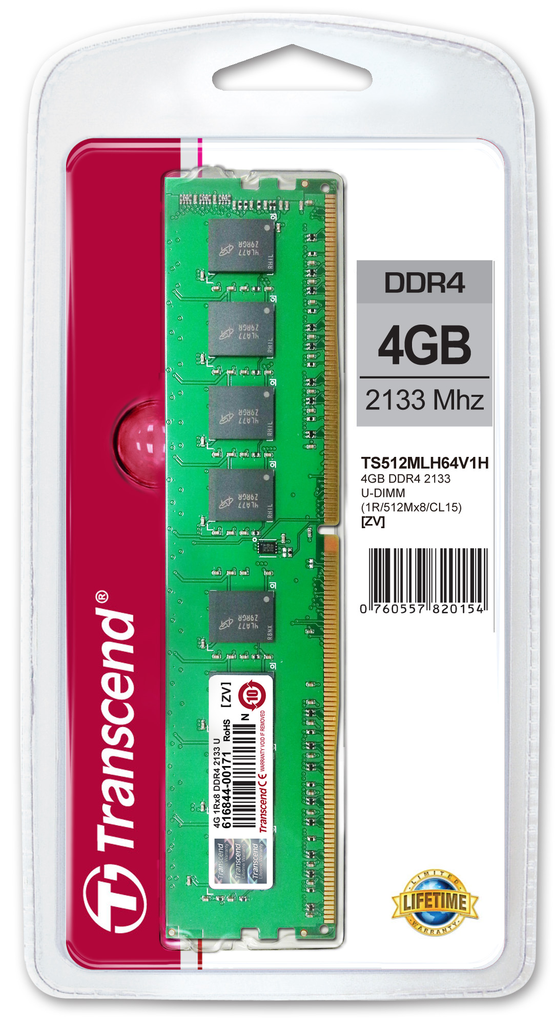 RAM Transcend 4GB DDR4 Bus 2133 TS512MLH64V1H