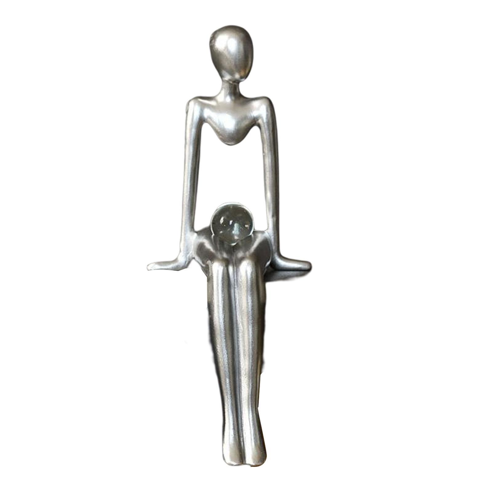 Modern Thinker Statue Abstract Art Figurine Sculpture for Bookshelf Desktop