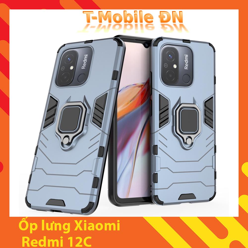 Ốp lưng Xiaomi Redmi 12C, Ốp Chống sốc Iron Man có giá đỡ nhẫn iring hít Ôtô Bảo vệ viền và Camera cho Redmi 12C