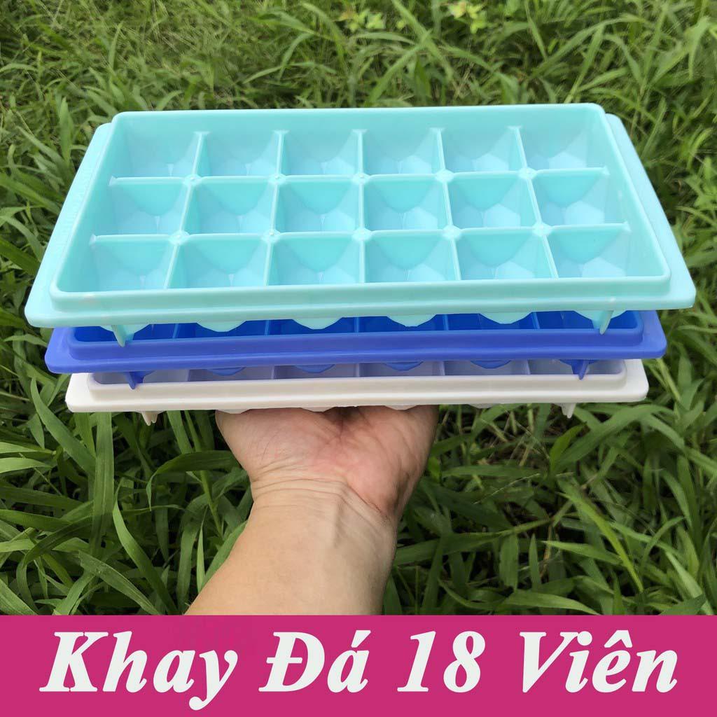 Khay Làm Đá Viên To, Viên Nhỏ Bằng Nhựa Có Nắp và Không Nắp