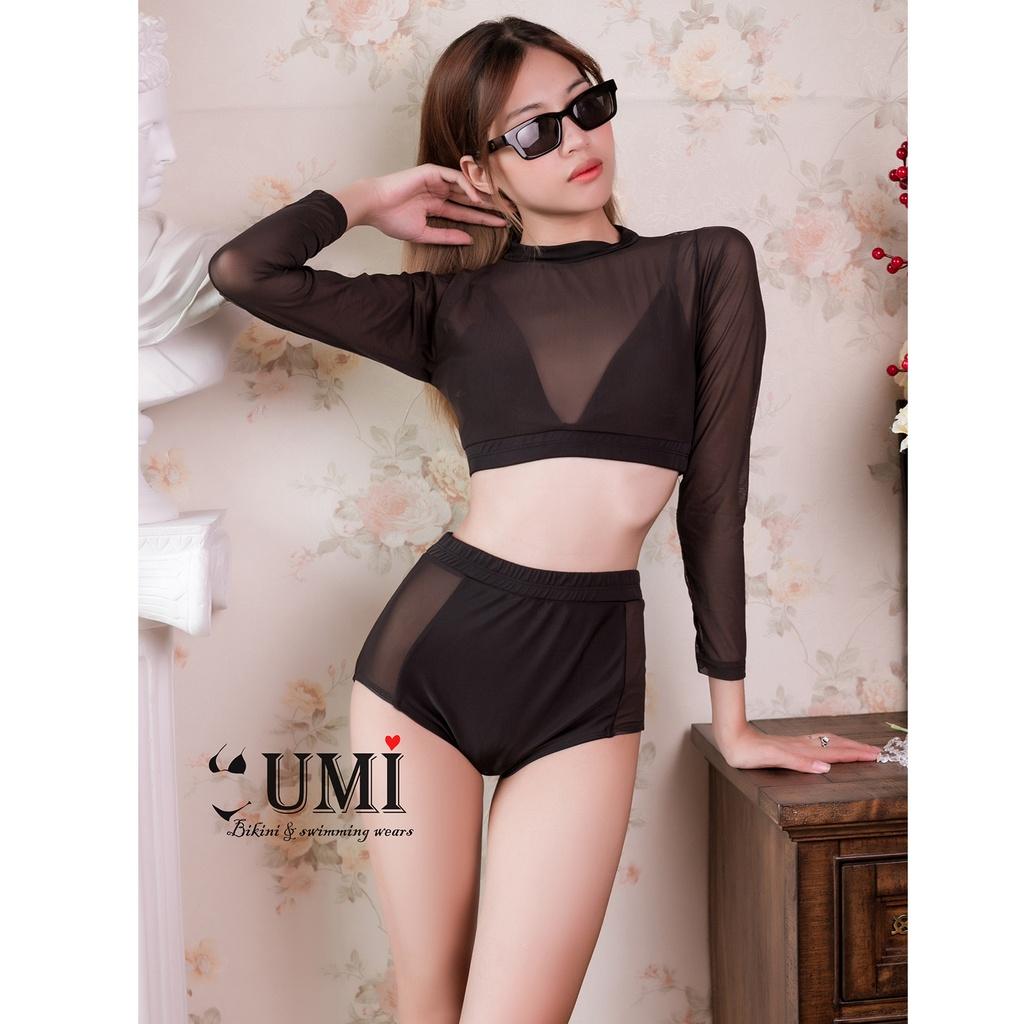 BIKINI 2 MẢNH TAY DÀI LƯỚI ĐEN BIKINI UMI