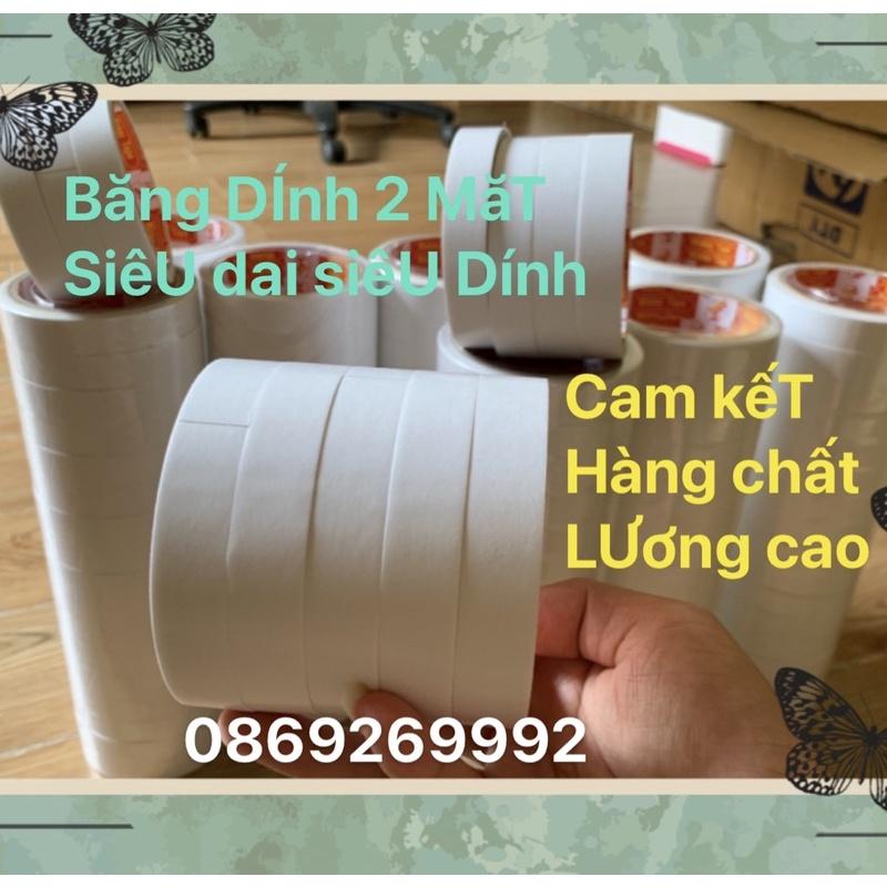 4cuộn Băng dính 2mặt khổ 2cm và băng dính giấy viết tên ghi chú chặn sơn vẽ