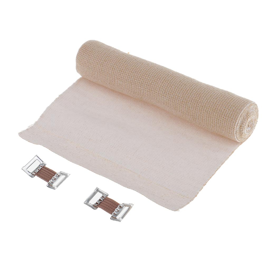 4 /6 inch Elastic Bandage with 2 Clips Compression Wrap