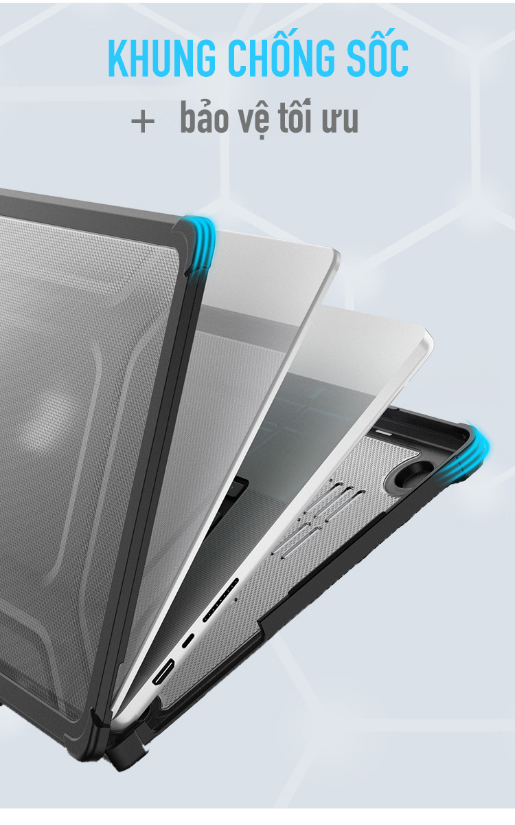 Ốp lưng cho Macbook Pro 14/Pro 16/Air 13/Air 15&quot; Zaki Evoshell Case chống sốc - Hàng Chính Hãng