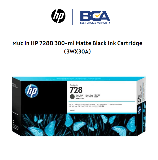 Mực in HP 728B 300-ml Matte Black Ink Cartridge (3WX30A) - Hàng chính hãng