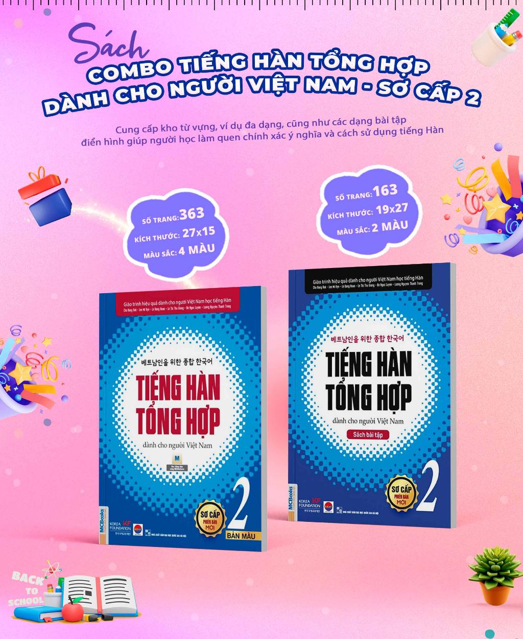 Bộ Sách - Tiếng Hàn Tổng Hợp Dành Cho Người Việt Nam - Sơ Cấp 2 ( Giáo trình + SBT)