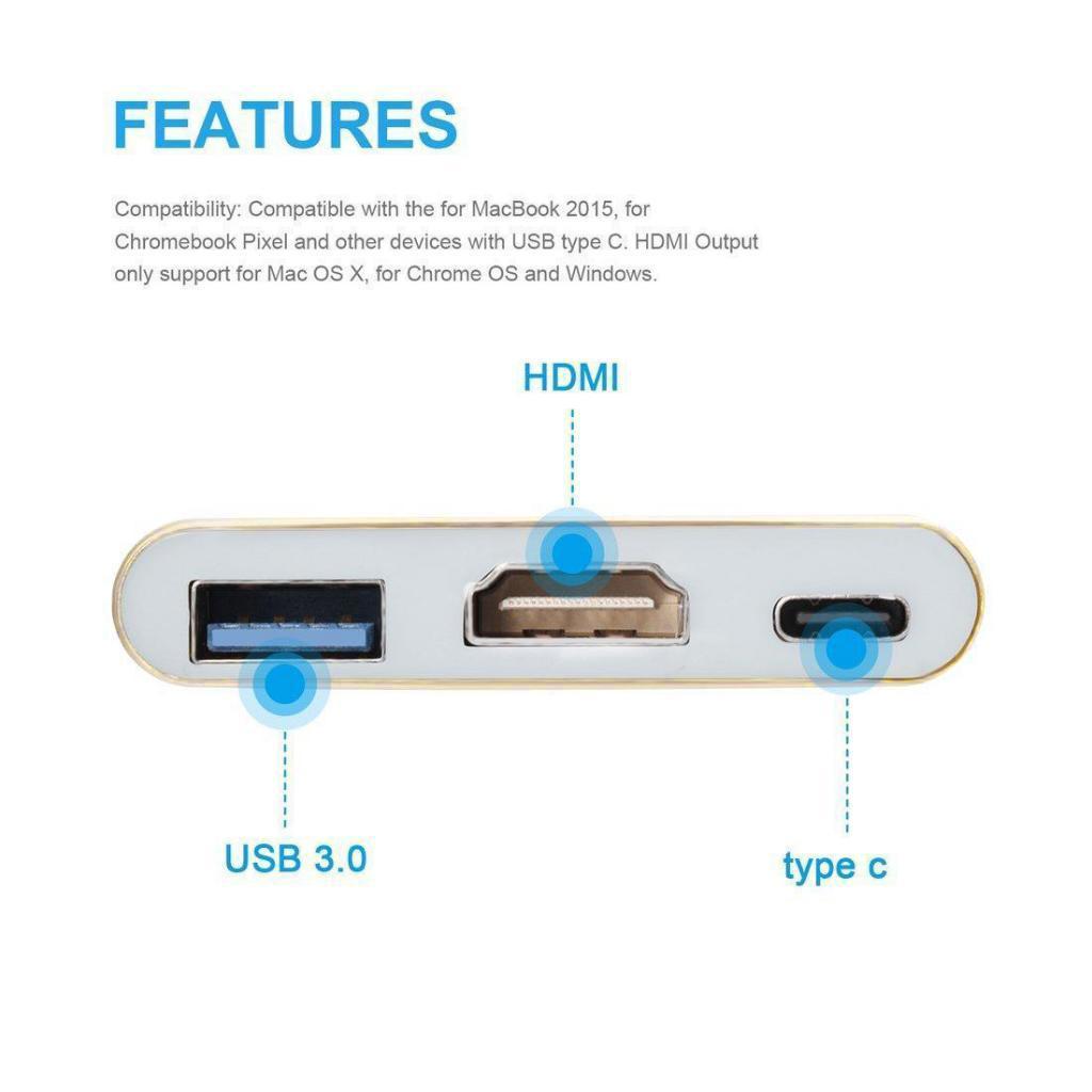 For S8 S9 Type C to 4K USB3.0 USB- Adapter