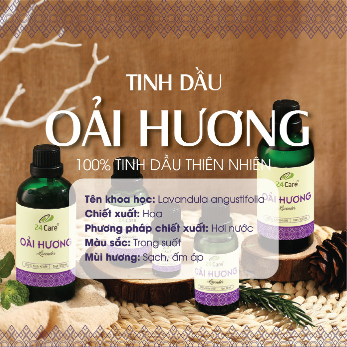 Combo 2 Tinh dầu Oải Hương + Bạc Hà 24Care 100ml/Chai