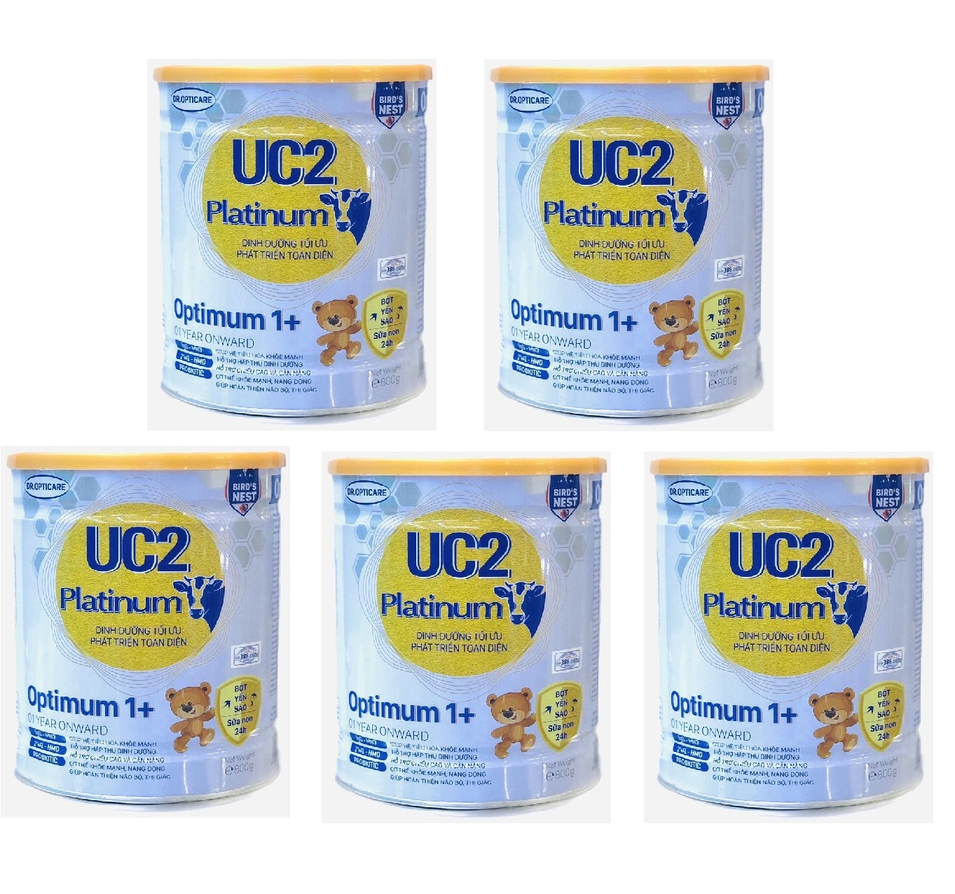 Combo 5 lon Sữa công thức UC2 platinum Optimum 1+ lon 800g