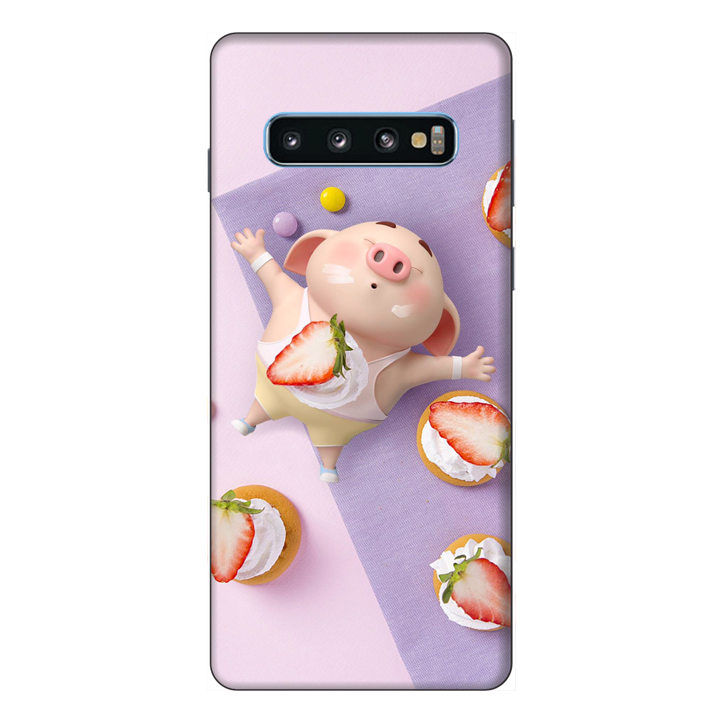 Ốp lưng điện thoại Samsung S10 Heo Con Ăn Dâu
