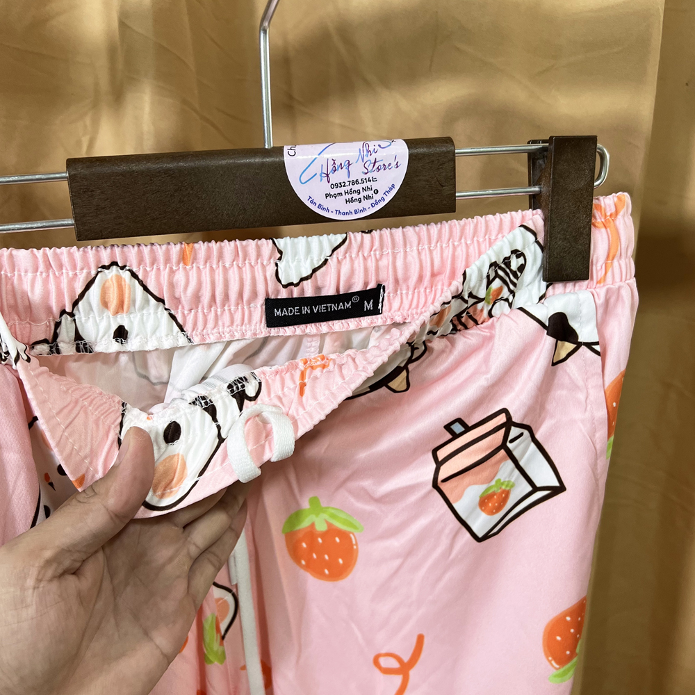 Quần Hoạt Hình Dài Con Bò Hồng Ống Rộng Cartoon Pant V2 Oversize Ulzzang Unisex - MM