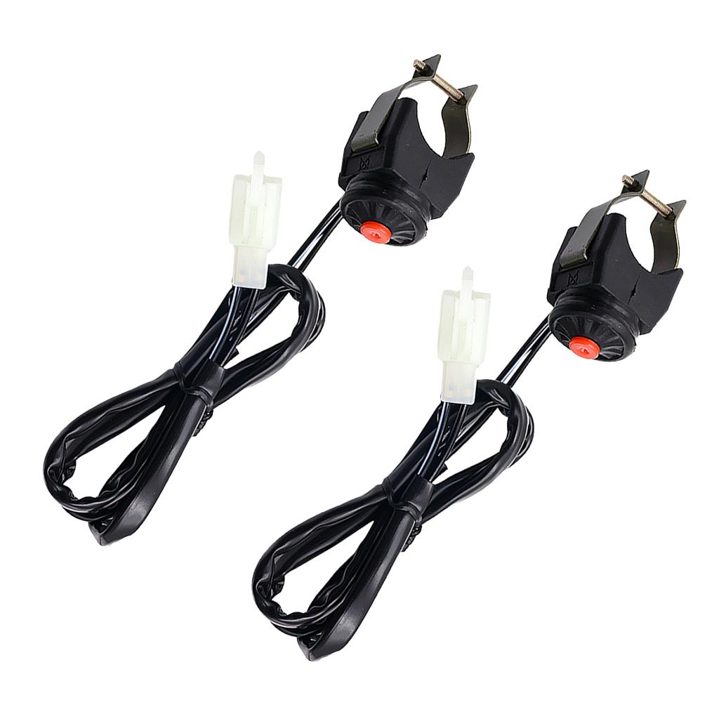2 PCS 7/8 Scooter ATV Motorcycle Horn On Off Start Button Kill Switch Red