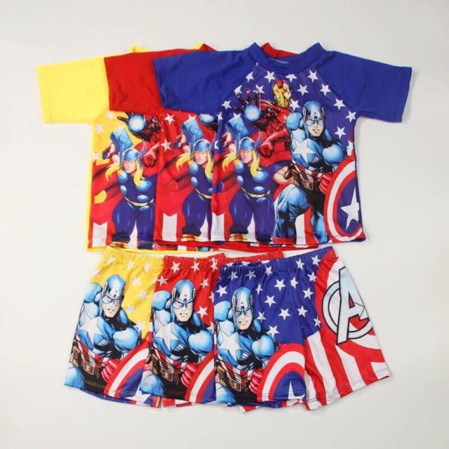 Đồ bơi bé trai Boi032 đội trưởng mỹ captain America (15-22kg)