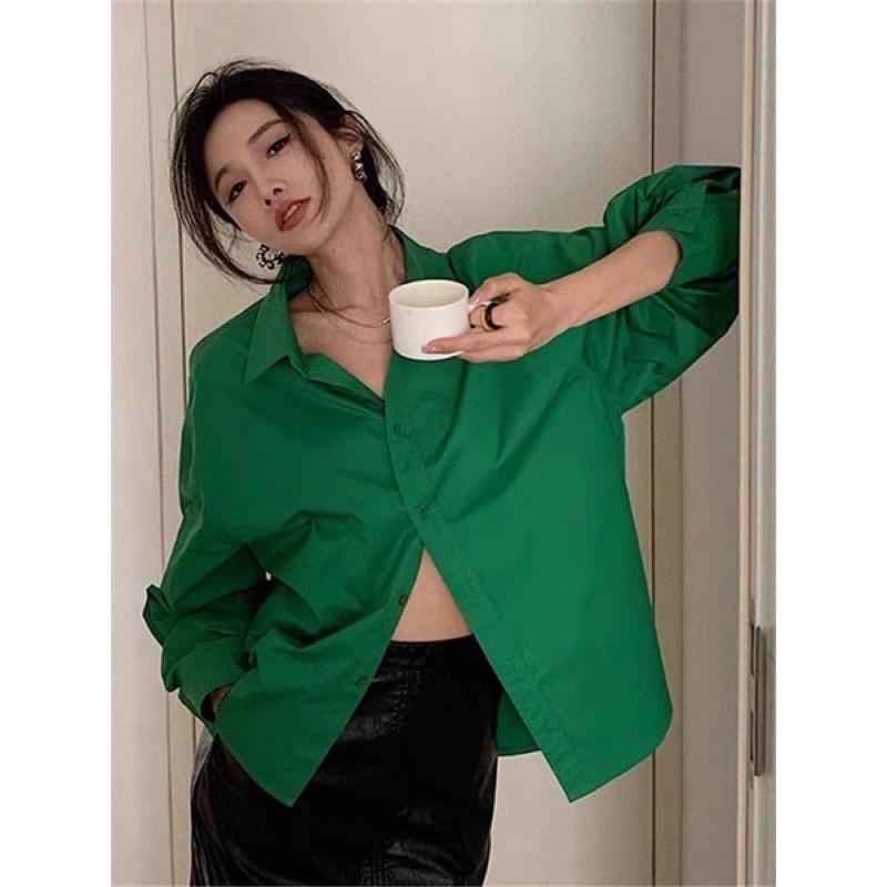 Áo Sơ mi nhiều sắc màu chất thô mềm mịn dày dáng rộng mặc khoác hoặc sơ vin thoải mái đi học đi chơi công sở