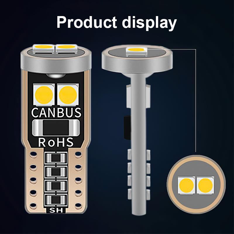 Đèn LED T10 W5W 6SMD 3030 chuyên dụng cho ô tô Đèn xe ô tô T10 LED hiển thị ánh sáng rộng