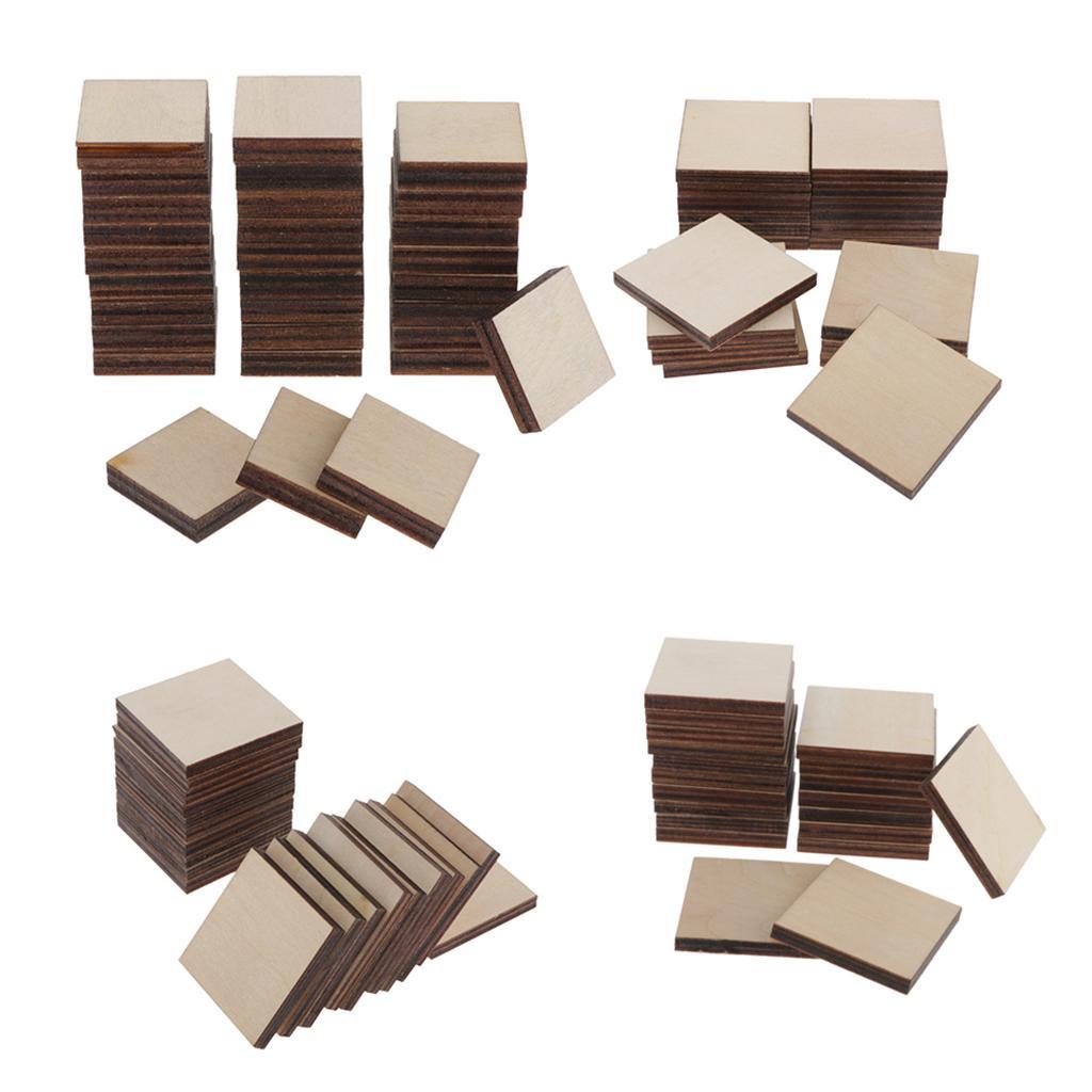 Square Unfinished Wood Pieces Blank Plaque DIY Craft