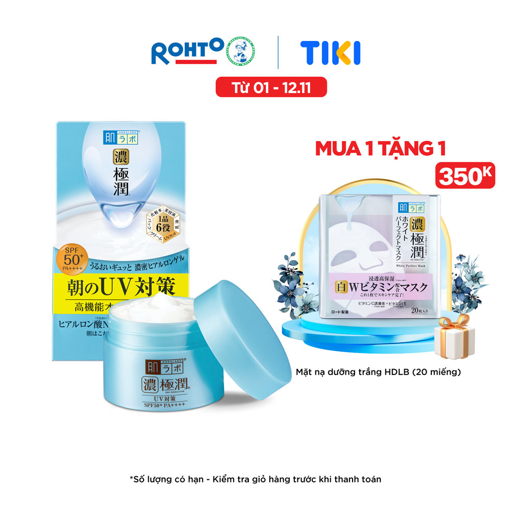 Kem dưỡng ẩm chống nắng ban ngày Hada Labo Koi-Gokujyun UV White Gel SPF50+ PA++++ RMV-RJ-HDLB-UWG