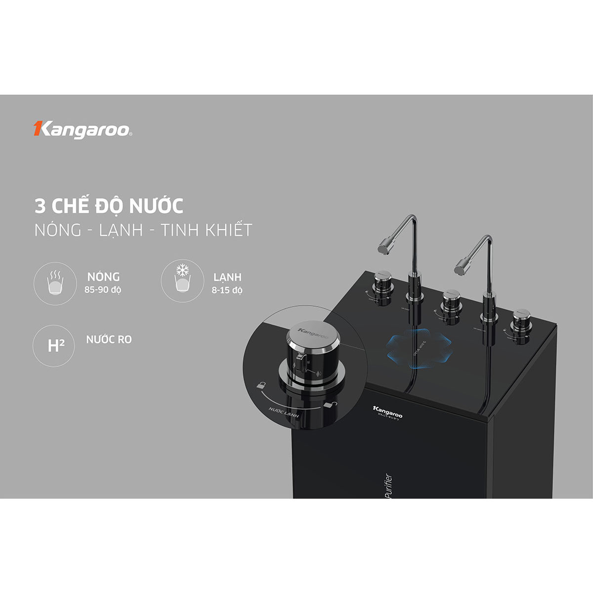 Máy lọc nước Kangaroo RO nóng lạnh Infinity KG10A2I - Hàng chính hãng