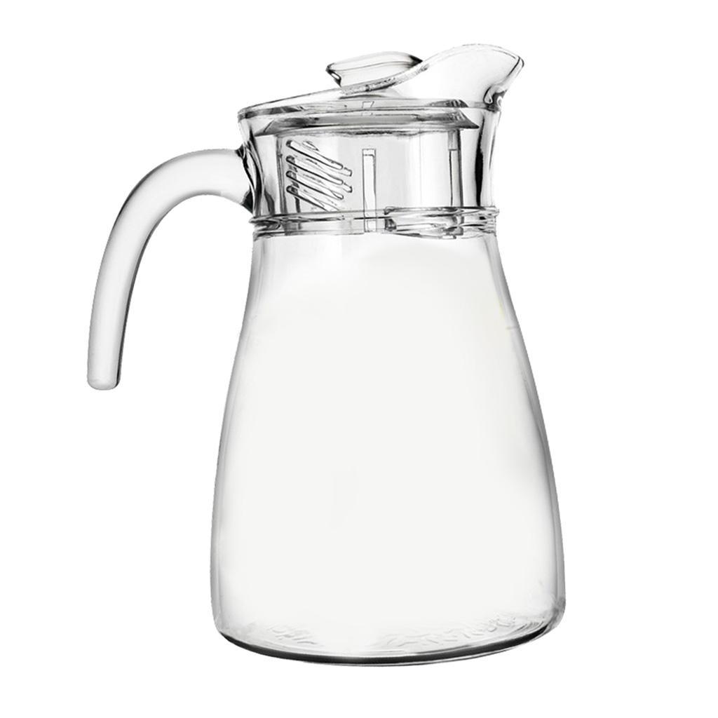 2 Pcs Clear Water Pitcher 1.3L Juice Beverage Jar for Bar Cafe Kitchen