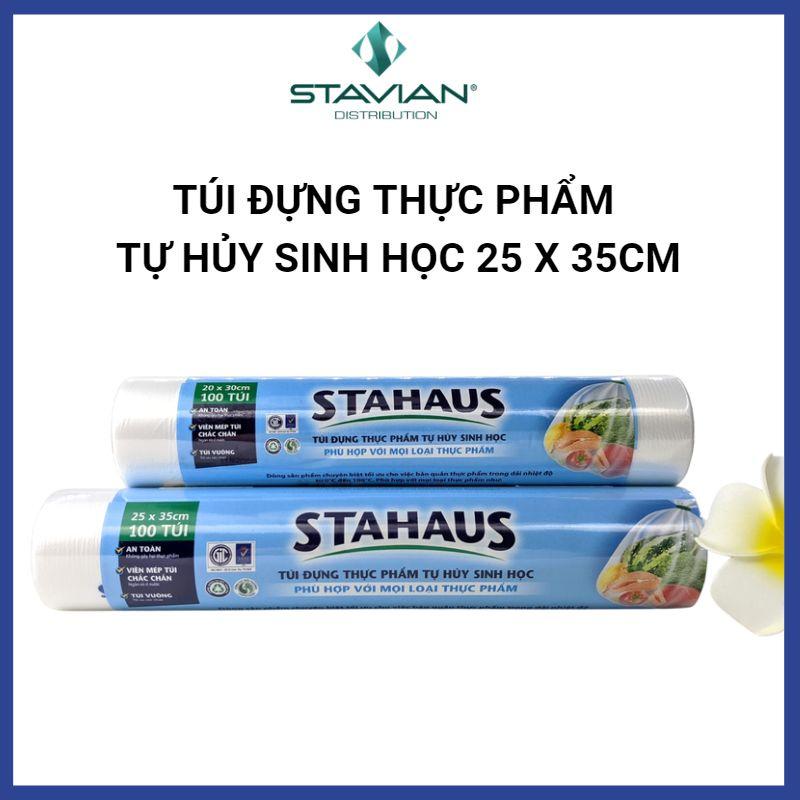 Túi đựng thực phẩm STAHAUS Tự Hủy Sinh Học túi bảo quản thực phẩm đựng thức ăn an toàn 25x35 cm