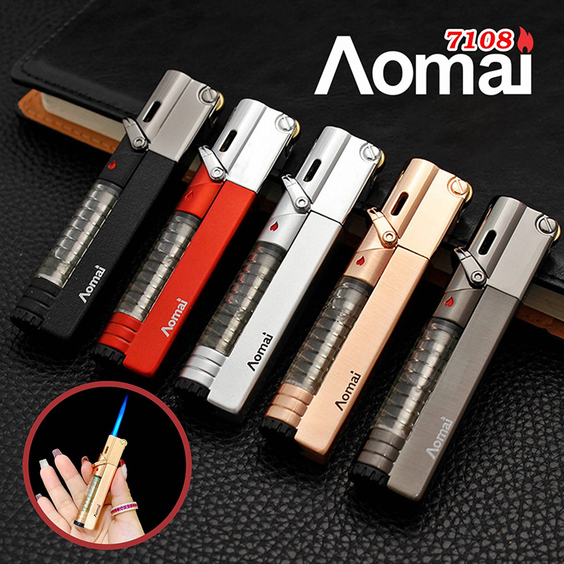 Bật Lửa Khè Gas Đá Lộ Thiên Aomai Am7108 – Xài Gas (giao màu ngẫu nhiên)