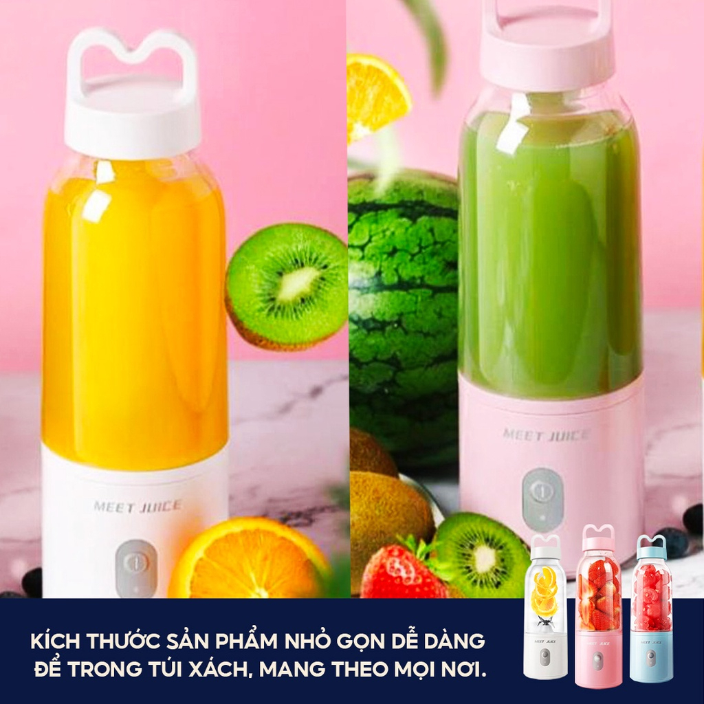 Máy xay sinh tố mini cầm tay Meet Juice 500ml , máy xay cầm tay đa năng