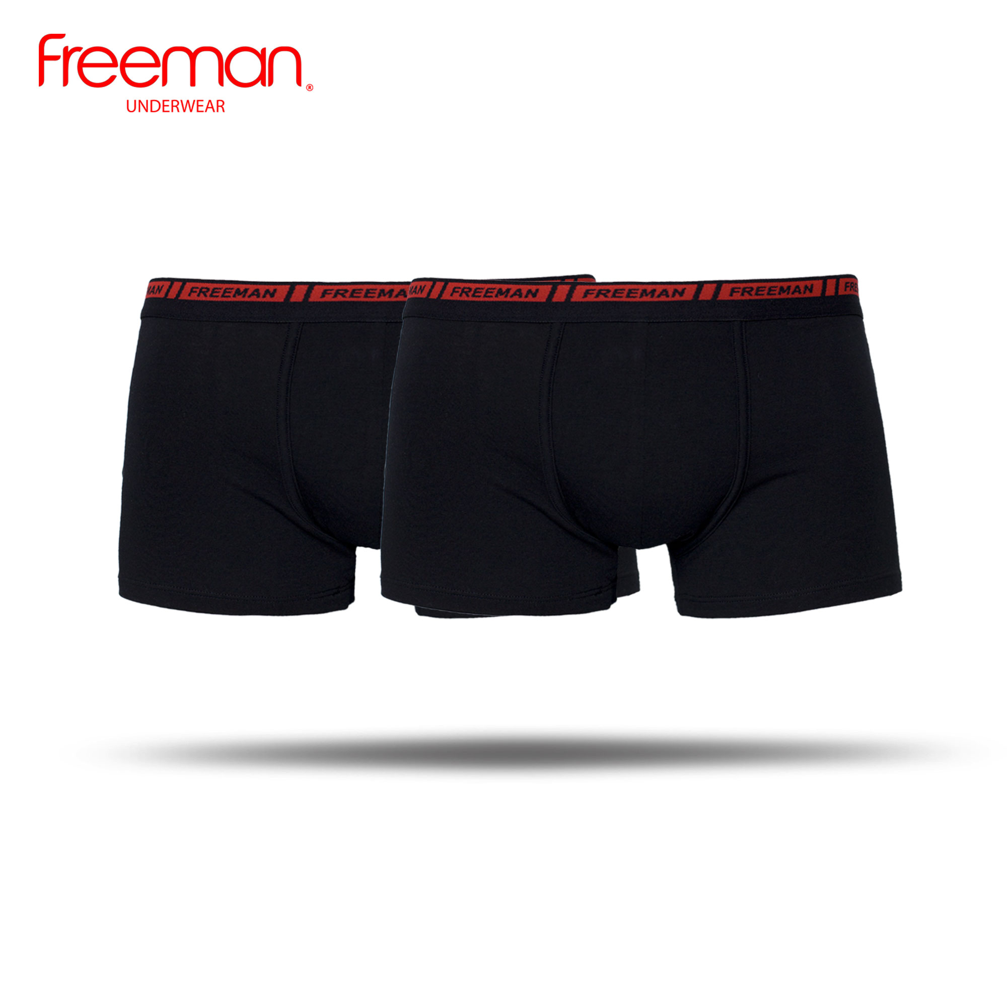 Combo 3 Quần lót boxer chất liệu cotton TC màu đen Freeman 766