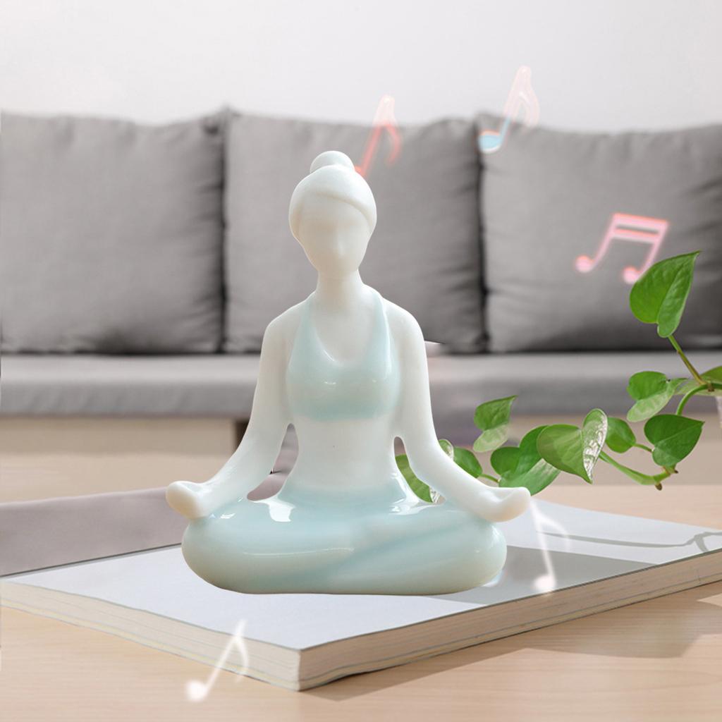 Ceramic Yoga Figurine Sculpture Statue Bedroom Desktop Cabinet Decoration