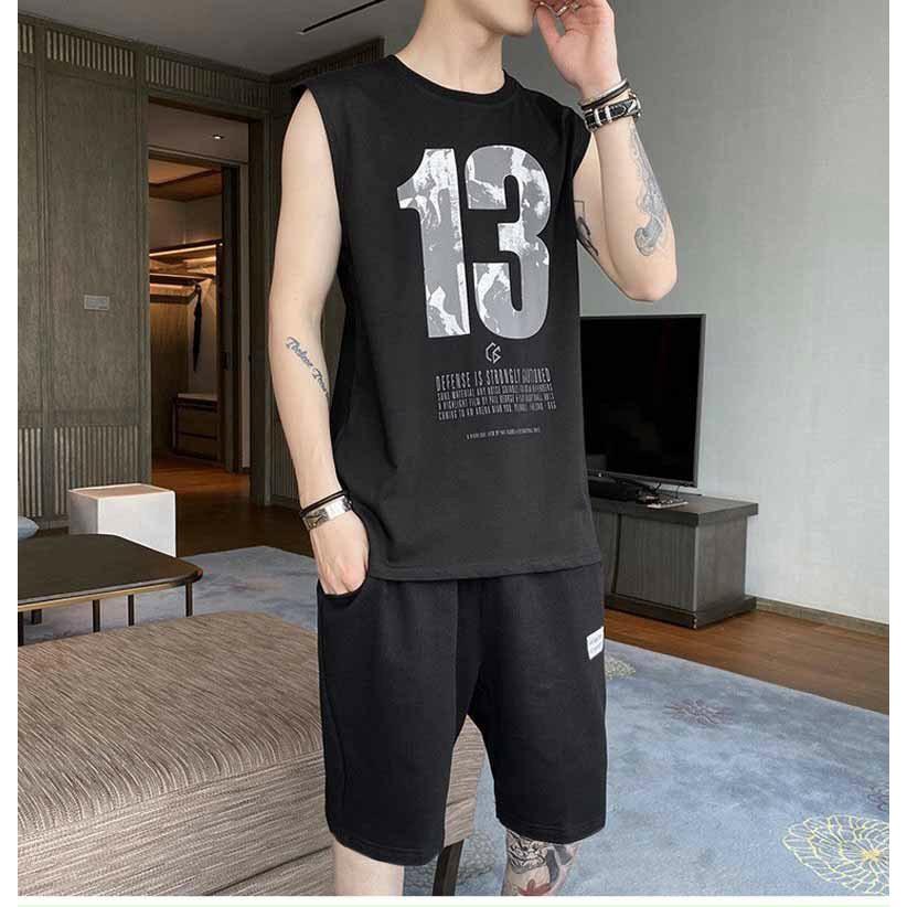Đồ bộ nam nữ ba lỗ chất vải thun mè co giãn 4 chiều cực hot